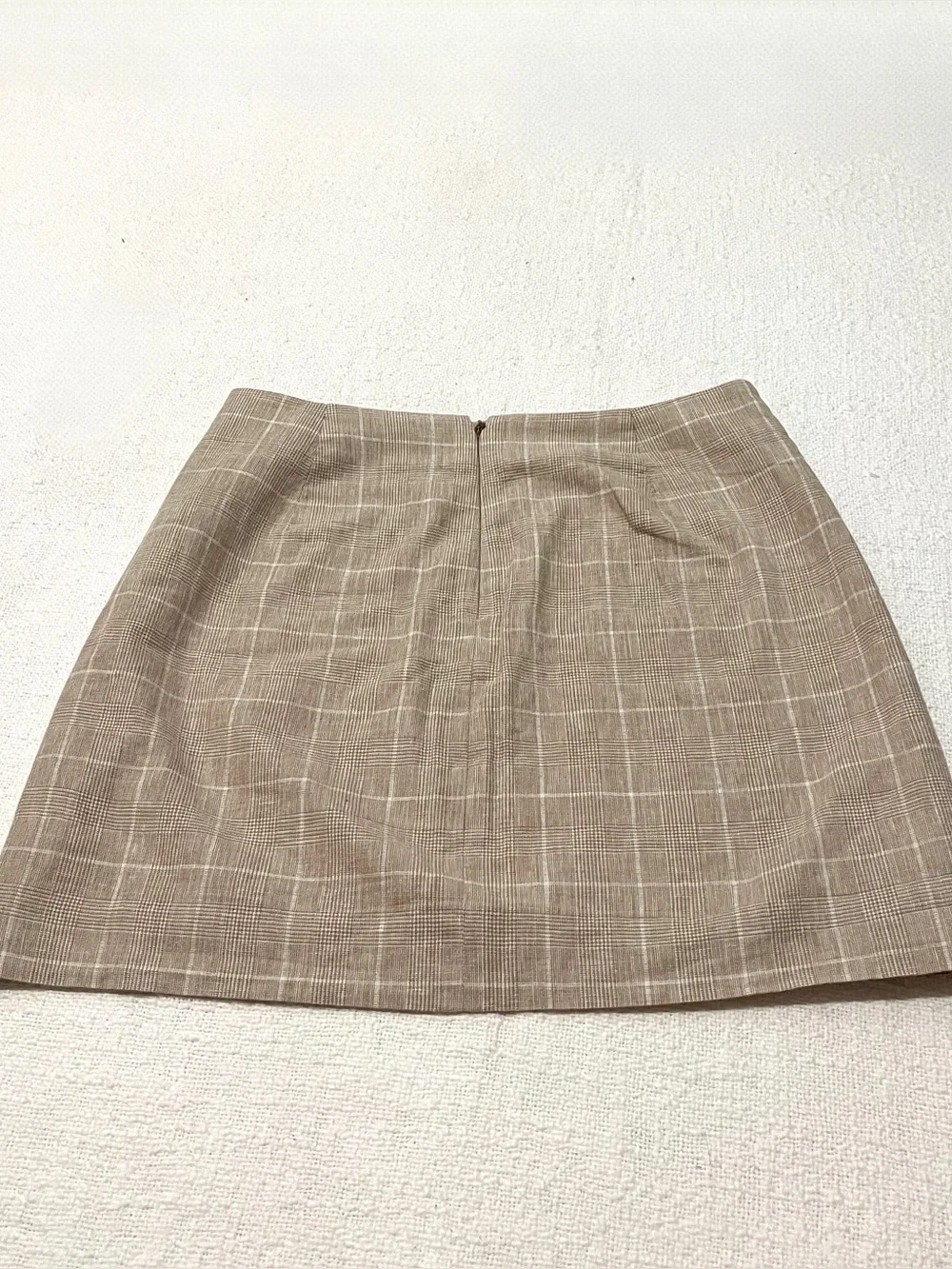 Madewell tan welt-pocket mini skirt in sesame  maeve glen plaid size 00
